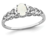 Lab-Created 1/4 Carat (ctw) Opal Sterling Silver Heart Ring